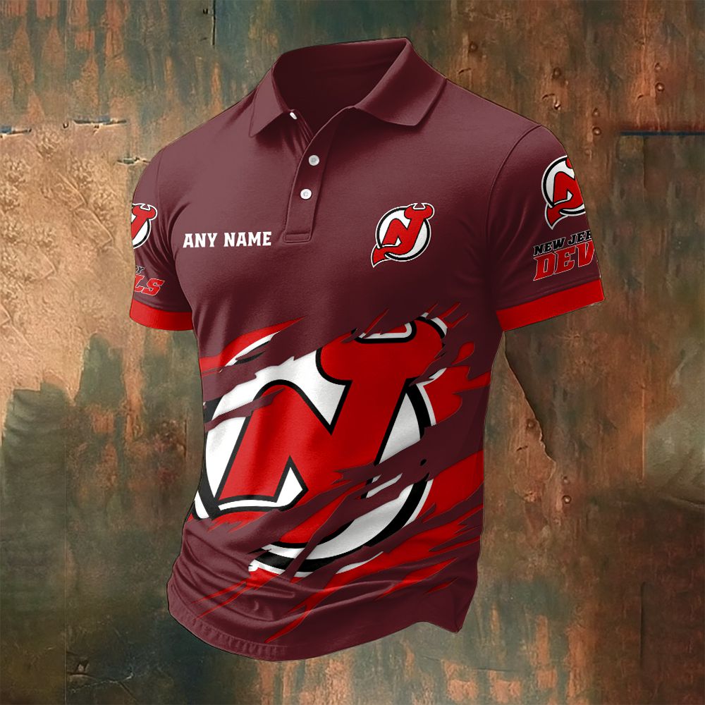 LIMITED EDITION - NEW CUSTOMIZED NHL06 NJD NEW JERSEY DEVILS POLO SHIRT