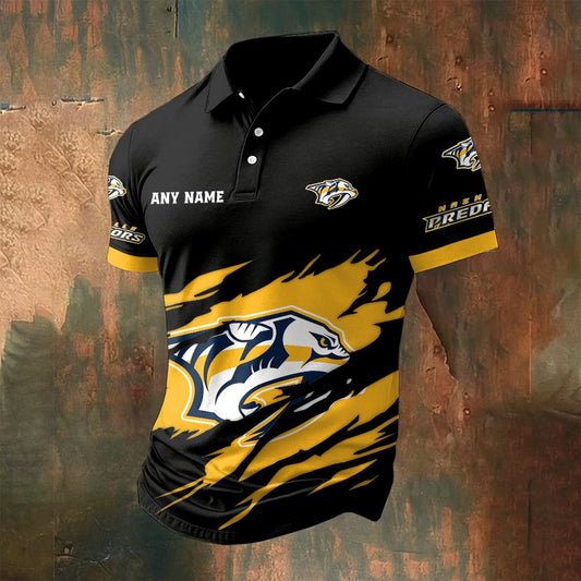 LIMITED EDITION - NEW CUSTOMIZED NHL31 NVP NASHVILLE PREDATORS POLO SHIRT