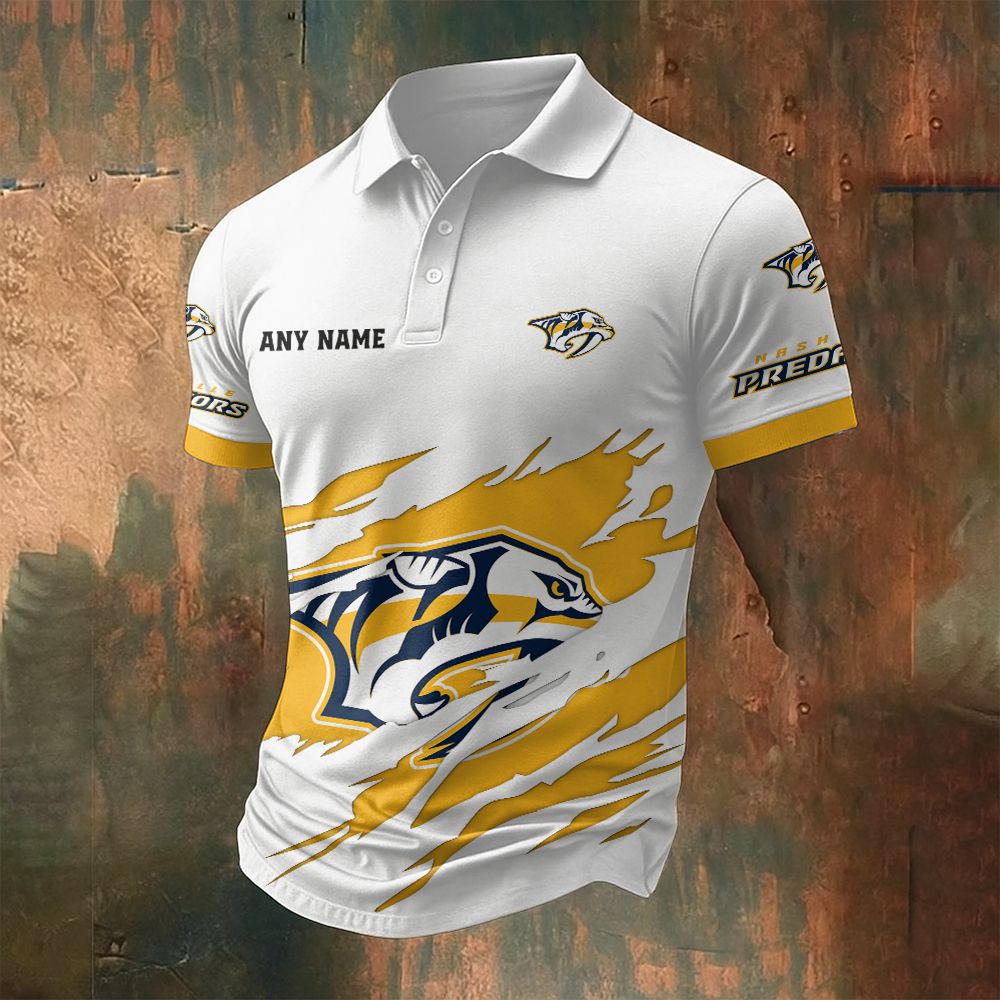 LIMITED EDITION - NEW CUSTOMIZED NHL31 NVP NASHVILLE PREDATORS POLO SHIRT