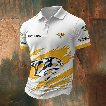 LIMITED EDITION - NEW CUSTOMIZED NHL31 NVP NASHVILLE PREDATORS POLO SHIRT