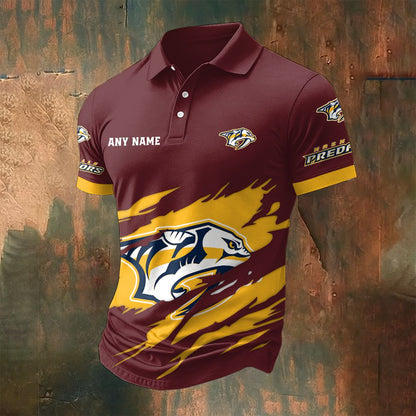 LIMITED EDITION - NEW CUSTOMIZED NHL31 NVP NASHVILLE PREDATORS POLO SHIRT