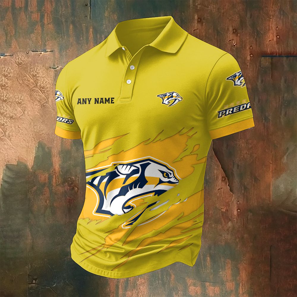 LIMITED EDITION - NEW CUSTOMIZED NHL31 NVP NASHVILLE PREDATORS POLO SHIRT