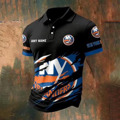 LIMITED EDITION - NEW CUSTOMIZED NHL25 NYI NEW YORK ISLANDERS POLO SHIRT