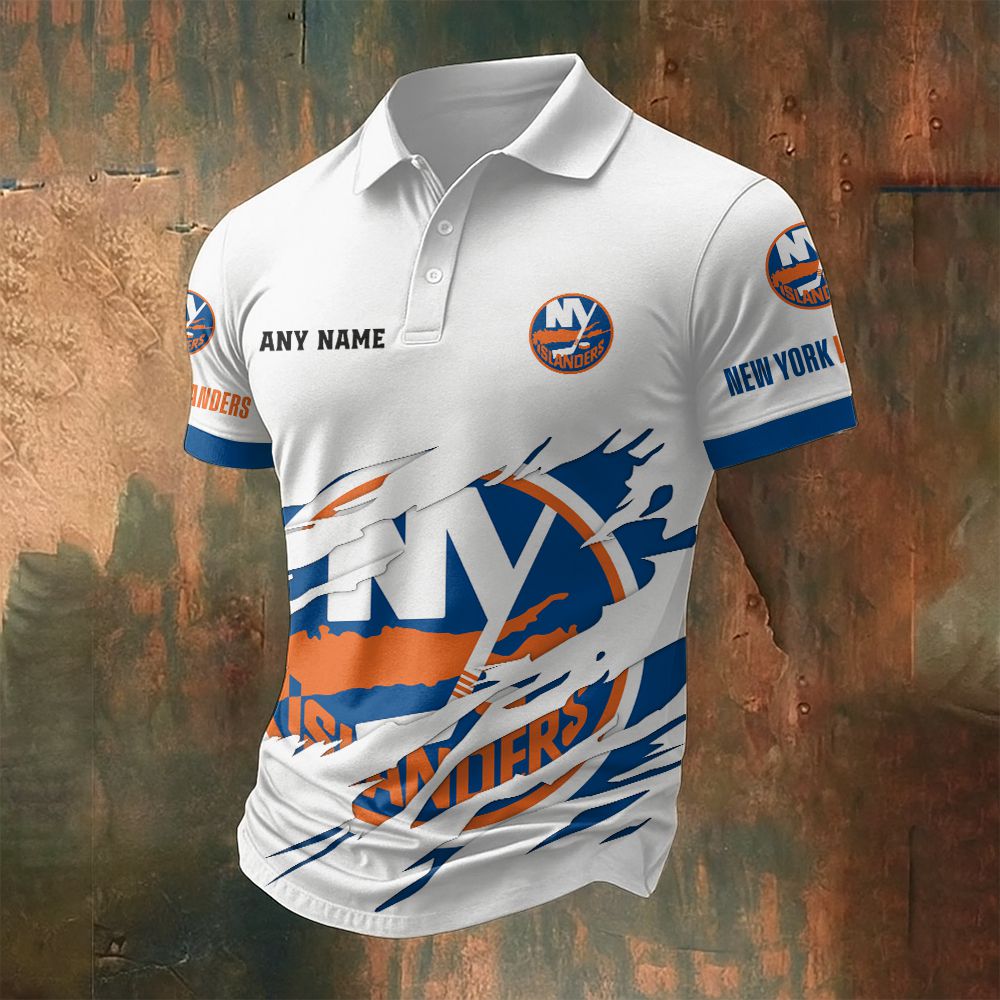 LIMITED EDITION - NEW CUSTOMIZED NHL25 NYI NEW YORK ISLANDERS POLO SHIRT