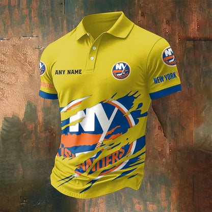 LIMITED EDITION - NEW CUSTOMIZED NHL25 NYI NEW YORK ISLANDERS POLO SHIRT