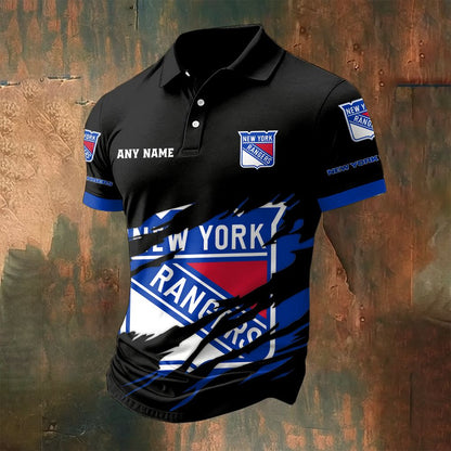 LIMITED EDITION - NEW CUSTOMIZED NHL24 NYR NEW YORK RANGERS POLO SHIRT