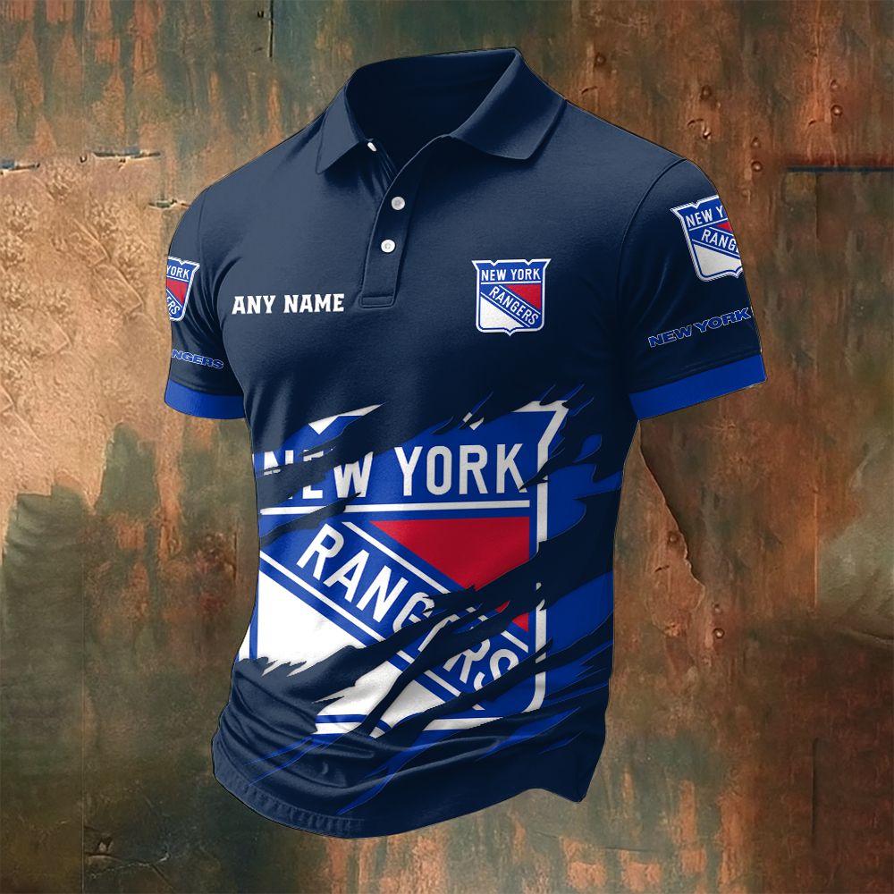 LIMITED EDITION - NEW CUSTOMIZED NHL24 NYR NEW YORK RANGERS POLO SHIRT