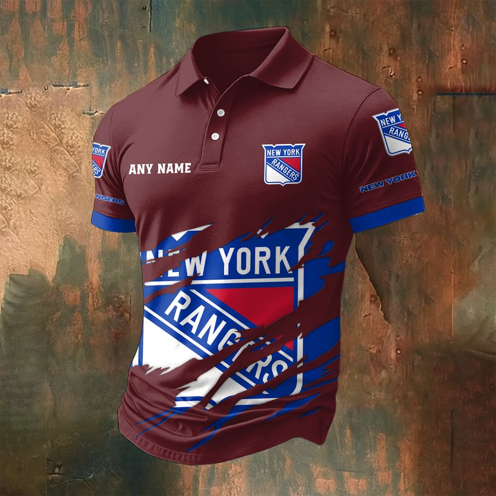 LIMITED EDITION - NEW CUSTOMIZED NHL24 NYR NEW YORK RANGERS POLO SHIRT