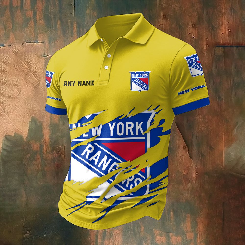 LIMITED EDITION - NEW CUSTOMIZED NHL24 NYR NEW YORK RANGERS POLO SHIRT