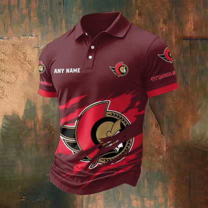 LIMITED EDITION - NEW CUSTOMIZED NHL29 OSN OTTAWA SENATORS POLO SHIRT