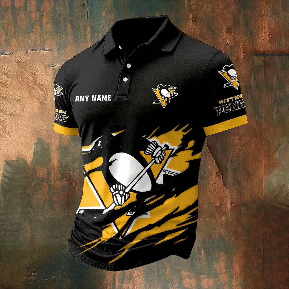 LIMITED EDITION - NEW CUSTOMIZED NHL26 PBP PITTSBURGH PENGUINS POLO SHIRT