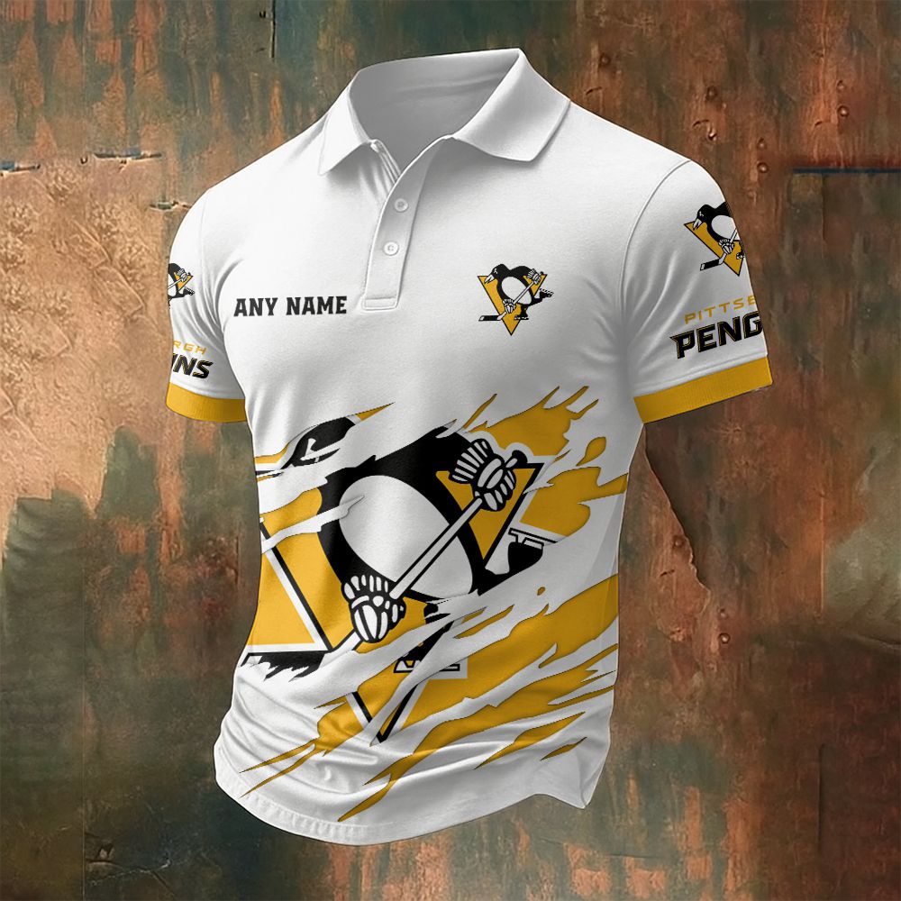 LIMITED EDITION - NEW CUSTOMIZED NHL26 PBP PITTSBURGH PENGUINS POLO SHIRT