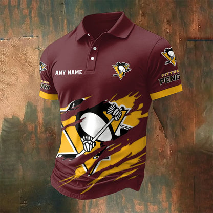LIMITED EDITION - NEW CUSTOMIZED NHL26 PBP PITTSBURGH PENGUINS POLO SHIRT