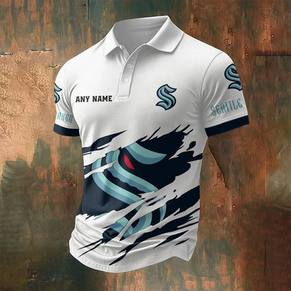 LIMITED EDITION - NEW CUSTOMIZED NHL20 STK SEATTLE KRAKEN POLO SHIRT