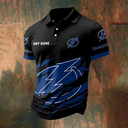 LIMITED EDITION - NEW CUSTOMIZED NHL12 TPL TAMPA BAY LIGHTNING POLO SHIRT