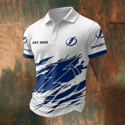 LIMITED EDITION - NEW CUSTOMIZED NHL12 TPL TAMPA BAY LIGHTNING POLO SHIRT