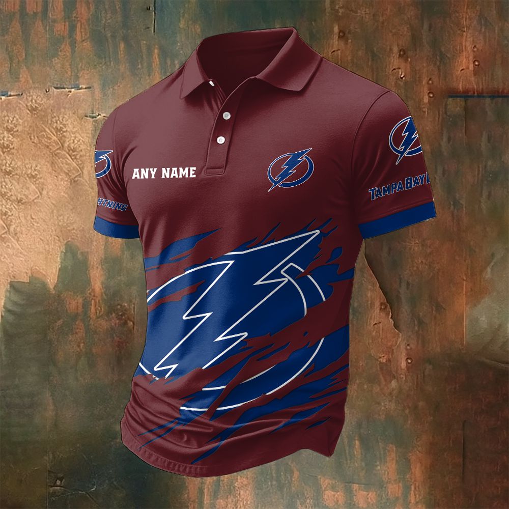 LIMITED EDITION - NEW CUSTOMIZED NHL12 TPL TAMPA BAY LIGHTNING POLO SHIRT