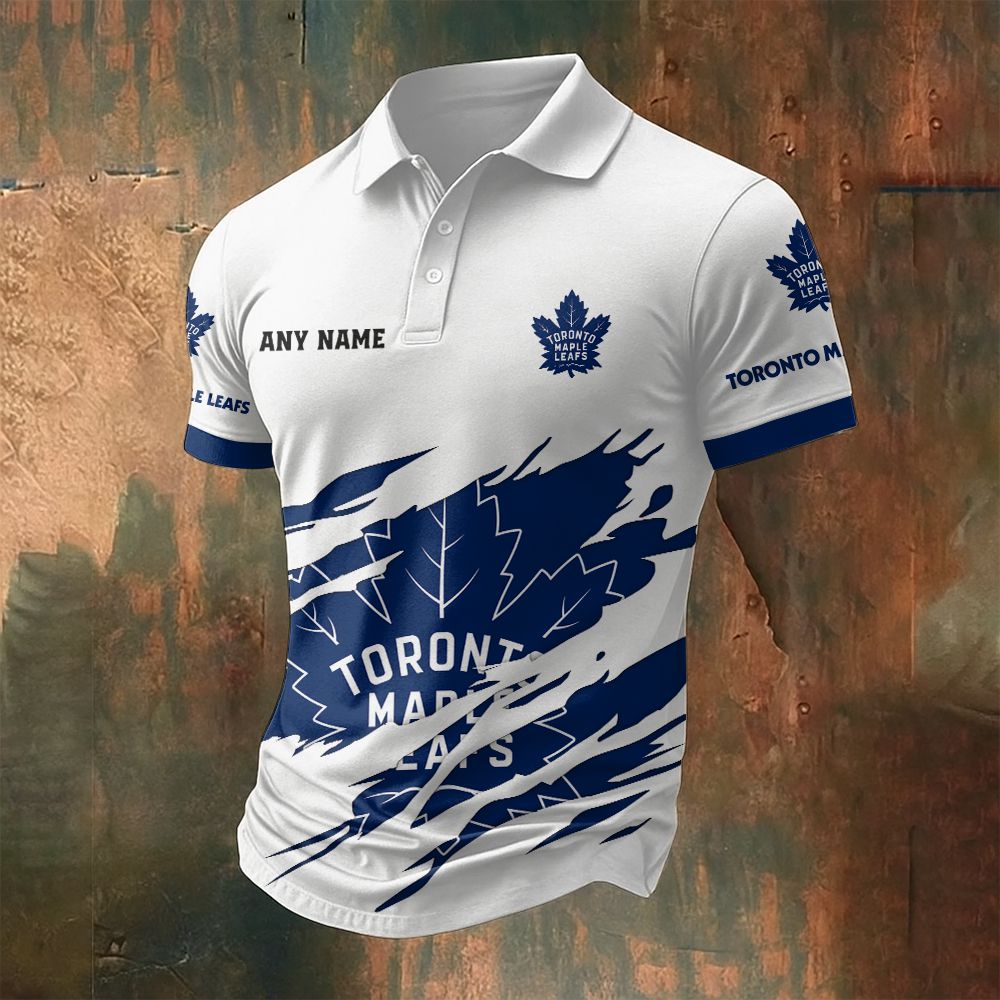 LIMITED EDITION - NEW CUSTOMIZED NHL23 TML TORONTO MAPLE LEAFS POLO SHIRT
