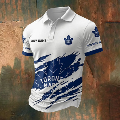 LIMITED EDITION - NEW CUSTOMIZED NHL23 TML TORONTO MAPLE LEAFS POLO SHIRT