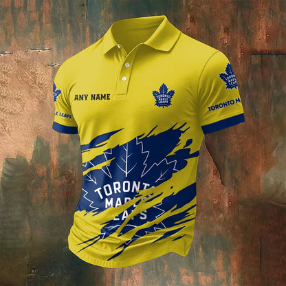 LIMITED EDITION - NEW CUSTOMIZED NHL23 TML TORONTO MAPLE LEAFS POLO SHIRT