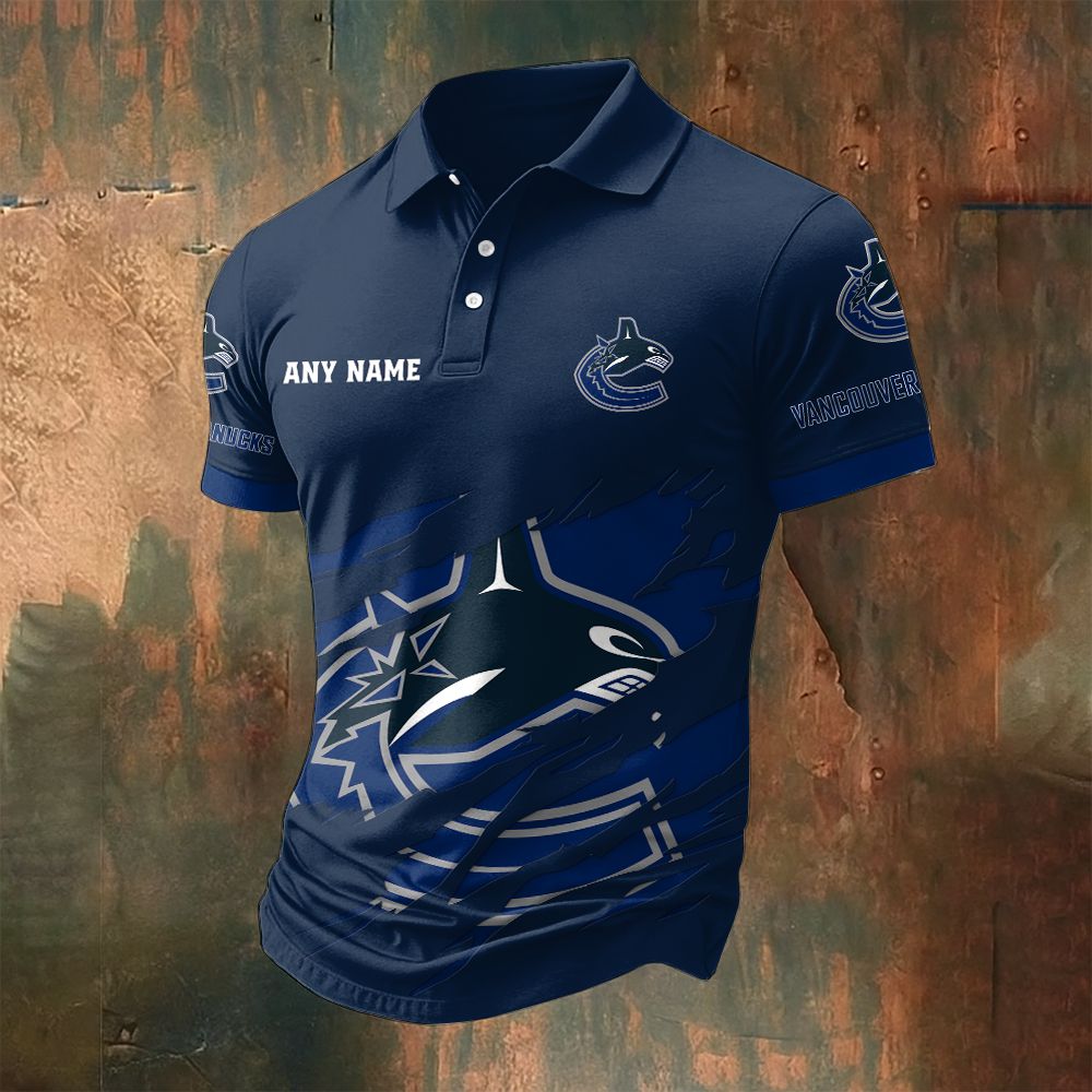 LIMITED EDITION - NEW CUSTOMIZED NHL19 VCC VANCOUVER CANUCKS POLO SHIRT