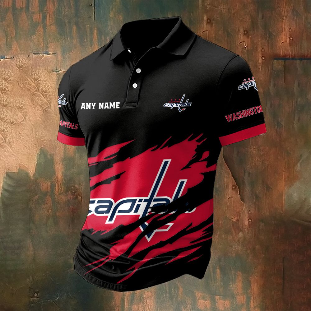 LIMITED EDITION - NEW CUSTOMIZED NHL10 WCP WASHINGTON CAPITALS POLO SHIRT