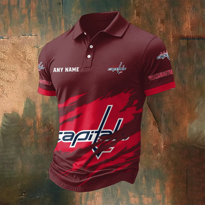LIMITED EDITION - NEW CUSTOMIZED NHL10 WCP WASHINGTON CAPITALS POLO SHIRT