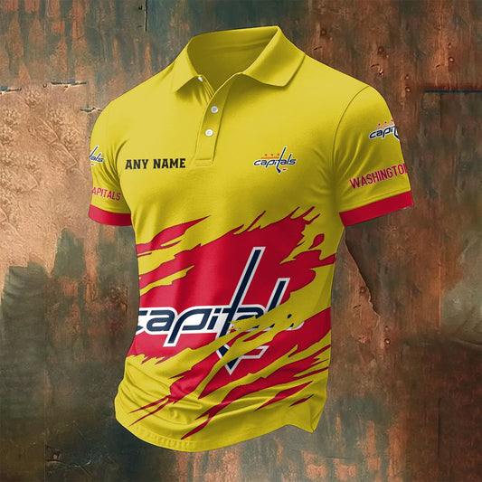 LIMITED EDITION - NEW CUSTOMIZED NHL10 WCP WASHINGTON CAPITALS POLO SHIRT