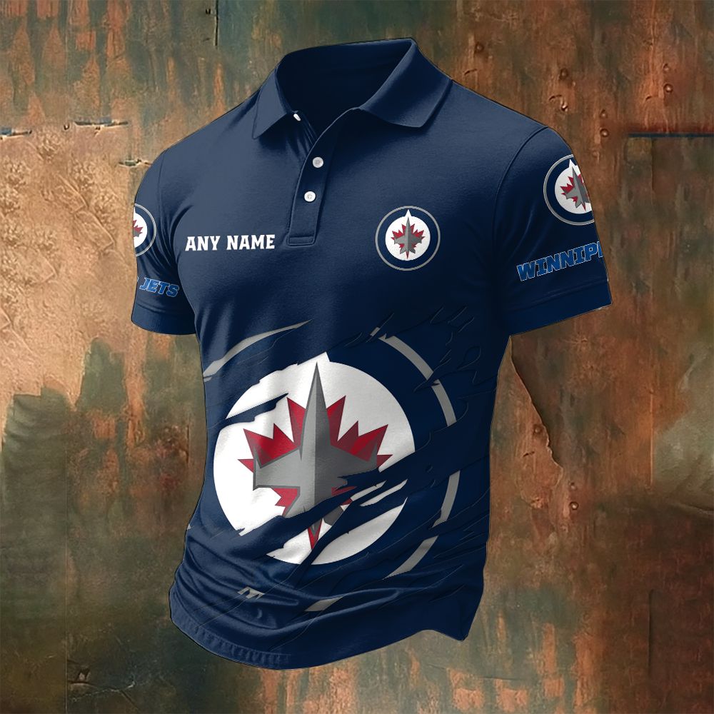 LIMITED EDITION - NEW CUSTOMIZED NHL21 WPJ WINNIPEG JETS POLO SHIRT