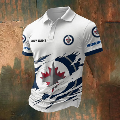 LIMITED EDITION - NEW CUSTOMIZED NHL21 WPJ WINNIPEG JETS POLO SHIRT