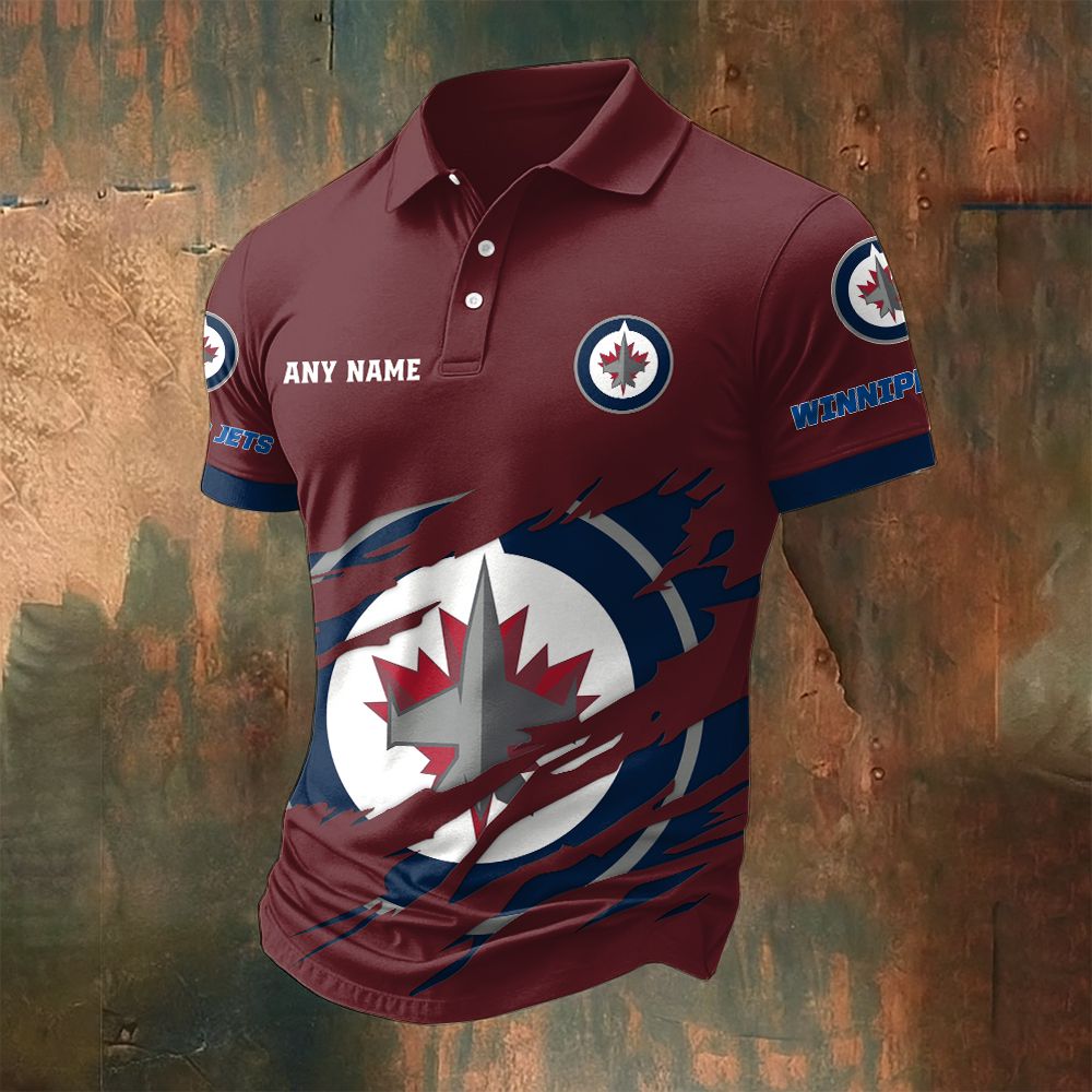 LIMITED EDITION - NEW CUSTOMIZED NHL21 WPJ WINNIPEG JETS POLO SHIRT