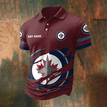 LIMITED EDITION - NEW CUSTOMIZED NHL21 WPJ WINNIPEG JETS POLO SHIRT