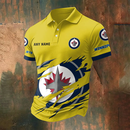 LIMITED EDITION - NEW CUSTOMIZED NHL21 WPJ WINNIPEG JETS POLO SHIRT