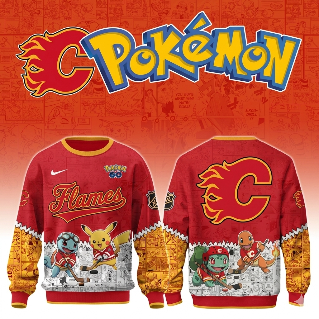 LIMITED EDITION - NEW CUSTOMIZED NHL17 CGF CALGARY FLAMES X POKÉMON T-SHIRT, SWEATSHIRT, HOODIE & ZIP HOODIE