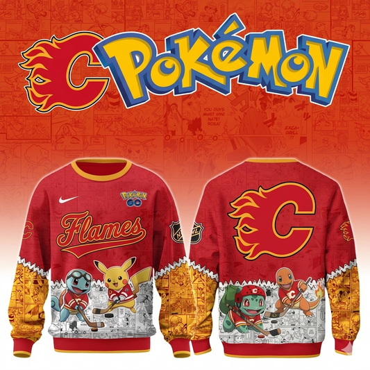LIMITED EDITION - NEW CUSTOMIZED NHL17 CGF CALGARY FLAMES X POKÉMON T-SHIRT, SWEATSHIRT, HOODIE & ZIP HOODIE
