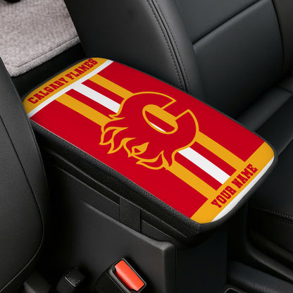 LIMITED EDITION - NEW CUSTOMIZED NHL17 CGF CALGARY FLAMES CAR ARMREST PAD COVER
