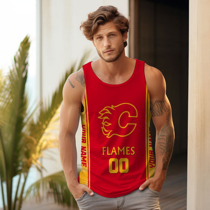 LIMITED EDITION - NEW CUSTOMIZED NHL17 CGF CALGARY FLAMES UNISEX TANK TOP