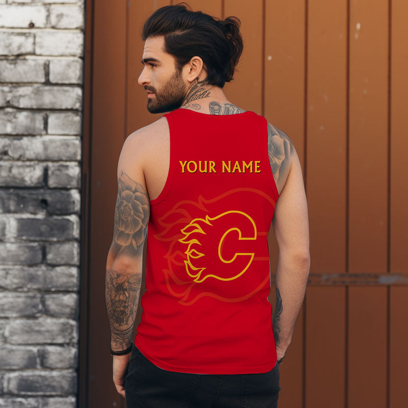 LIMITED EDITION - NEW CUSTOMIZED NHL17 CGF CALGARY FLAMES UNISEX TANK TOP