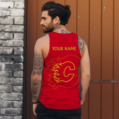 LIMITED EDITION - NEW CUSTOMIZED NHL17 CGF CALGARY FLAMES UNISEX TANK TOP