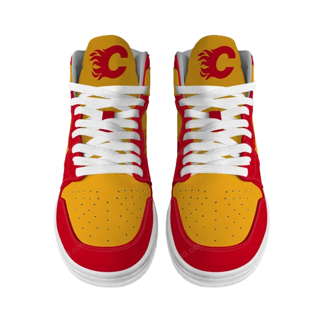 LIMITED EDITION - NEW CUSTOMIZED NHL17 CG FLAMES AIR JORDAN SNEAKERS