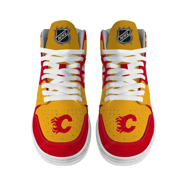 LIMITED EDITION - NEW CUSTOMIZED NHL17 CG FLAMES AIR JORDAN SNEAKERS