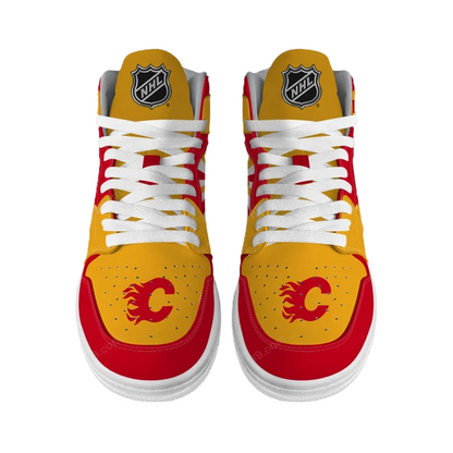 LIMITED EDITION - NEW CUSTOMIZED NHL17 CG FLAMES AIR JORDAN SNEAKERS