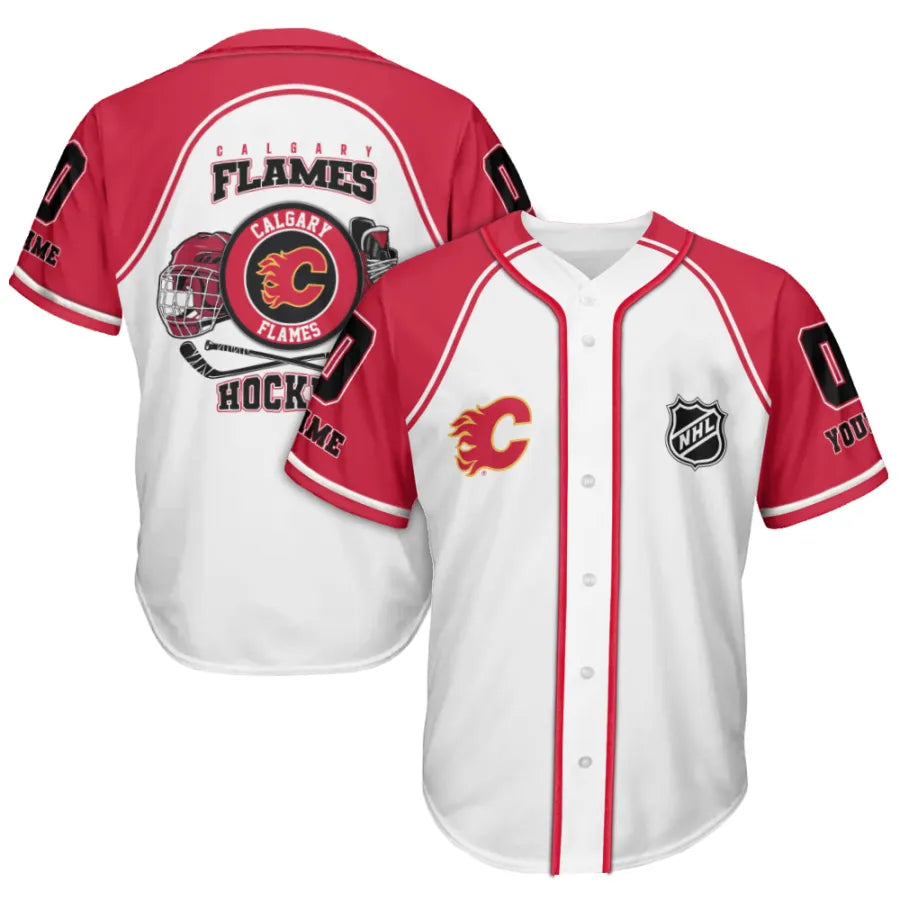 LIMITED EDITION - NEW CUSTOMIZED NHL17 CGF CALGARY FLAMES BASEBALL JERSEY