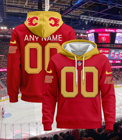 LIMITED EDITION - NEW CUSTOMIZED NHL17 CGF CALGARY FLAMES UNISEX T-SHIRT, POLO, HOODIE & JACKETS