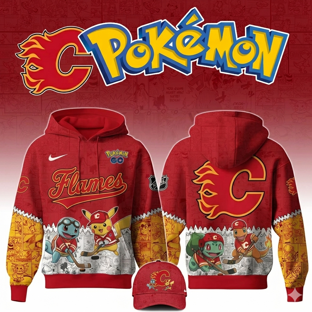 LIMITED EDITION - NEW CUSTOMIZED NHL17 CGF CALGARY FLAMES X POKÉMON T-SHIRT, SWEATSHIRT, HOODIE & ZIP HOODIE