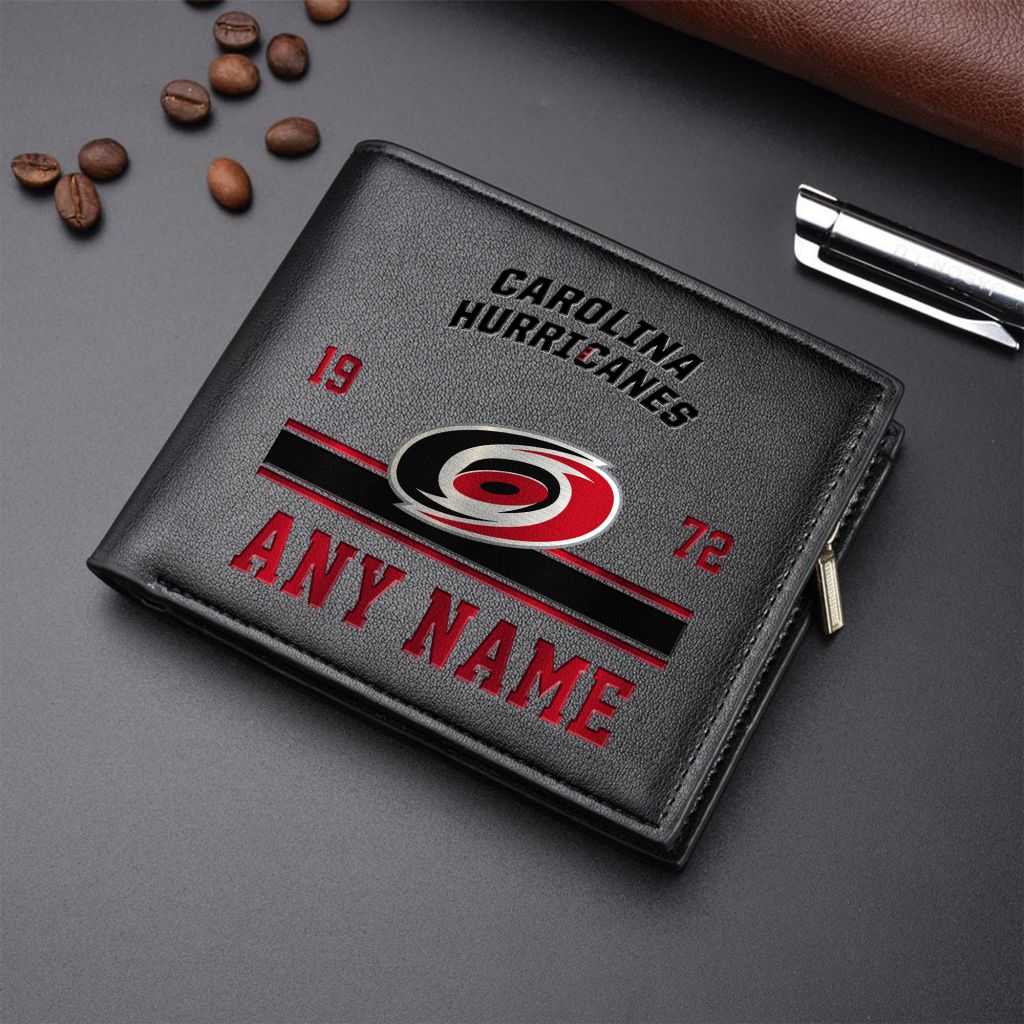 LIMITED EDITION - NEW CUSTOMIZED NHL07 CLH CAROLINA HURRICANES LEATHER WALLET