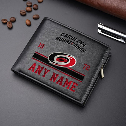 LIMITED EDITION - NEW CUSTOMIZED NHL07 CLH CAROLINA HURRICANES LEATHER WALLET