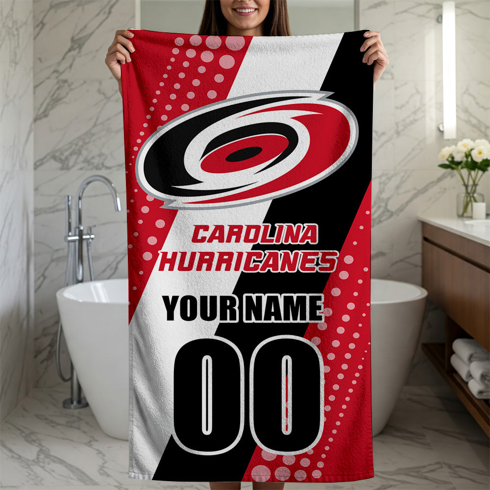 LIMITED EDITION - NEW CUSTOMIZED NHL07 CLH CAROLINA HURRICANES BEACH & BATH TOWEL