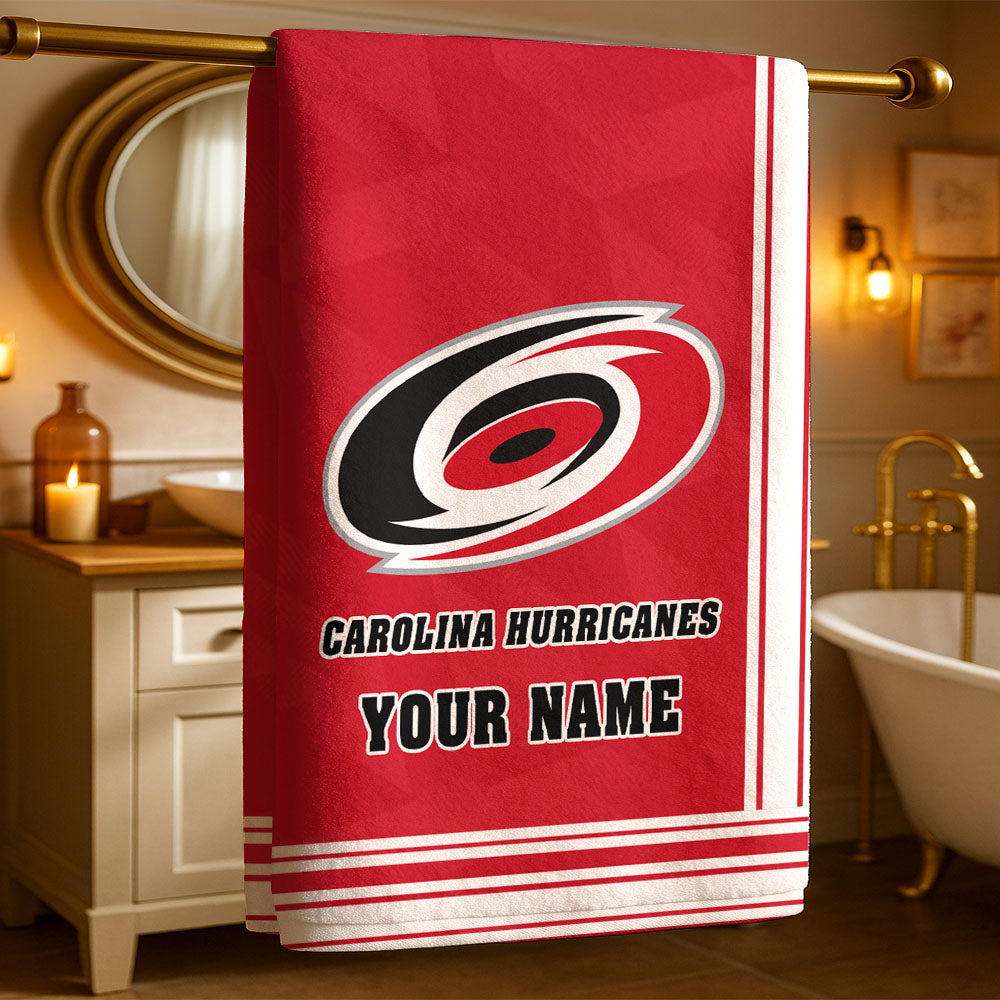 LIMITED EDITION - NEW CUSTOMIZED NHL07 CLH CAROLINA HURRICANES BEACH & BATH TOWEL