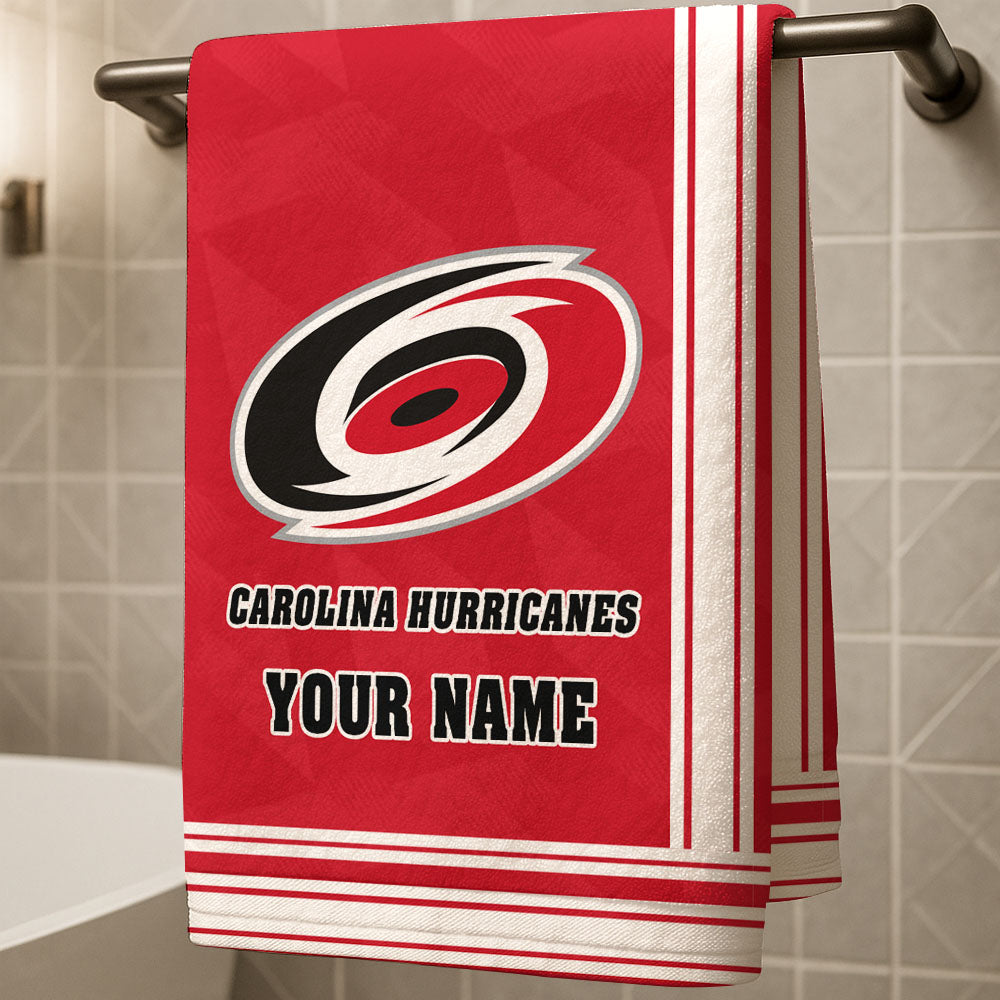 LIMITED EDITION - NEW CUSTOMIZED NHL07 CLH CAROLINA HURRICANES BEACH & BATH TOWEL